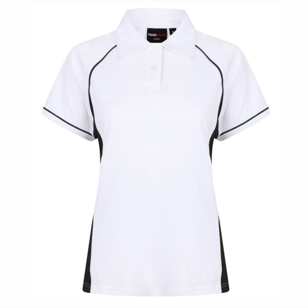 Women's piped performance polo Thumbnail